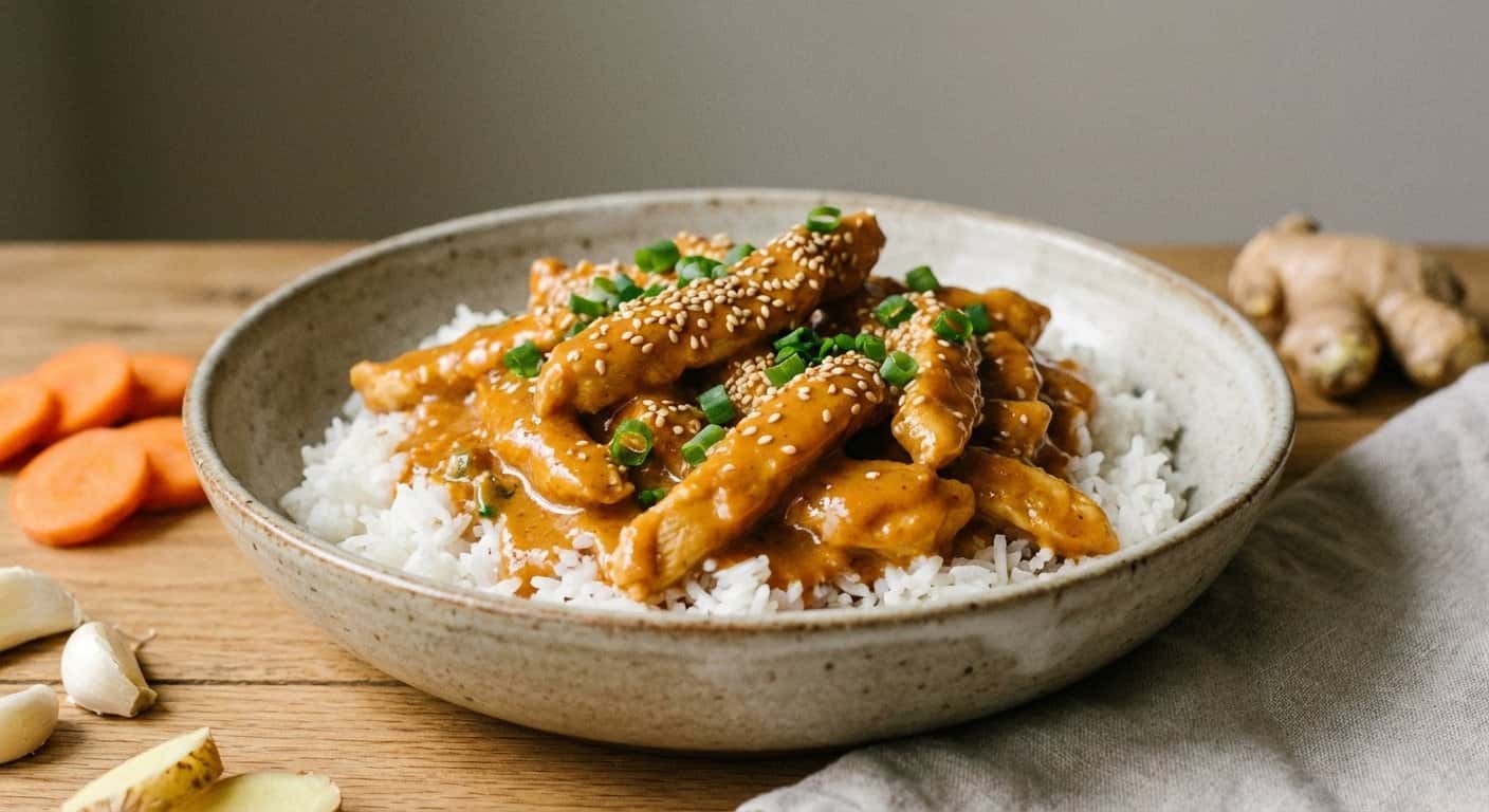 Pollo Yunnan con Salsa de Sésamo y Zanahoria