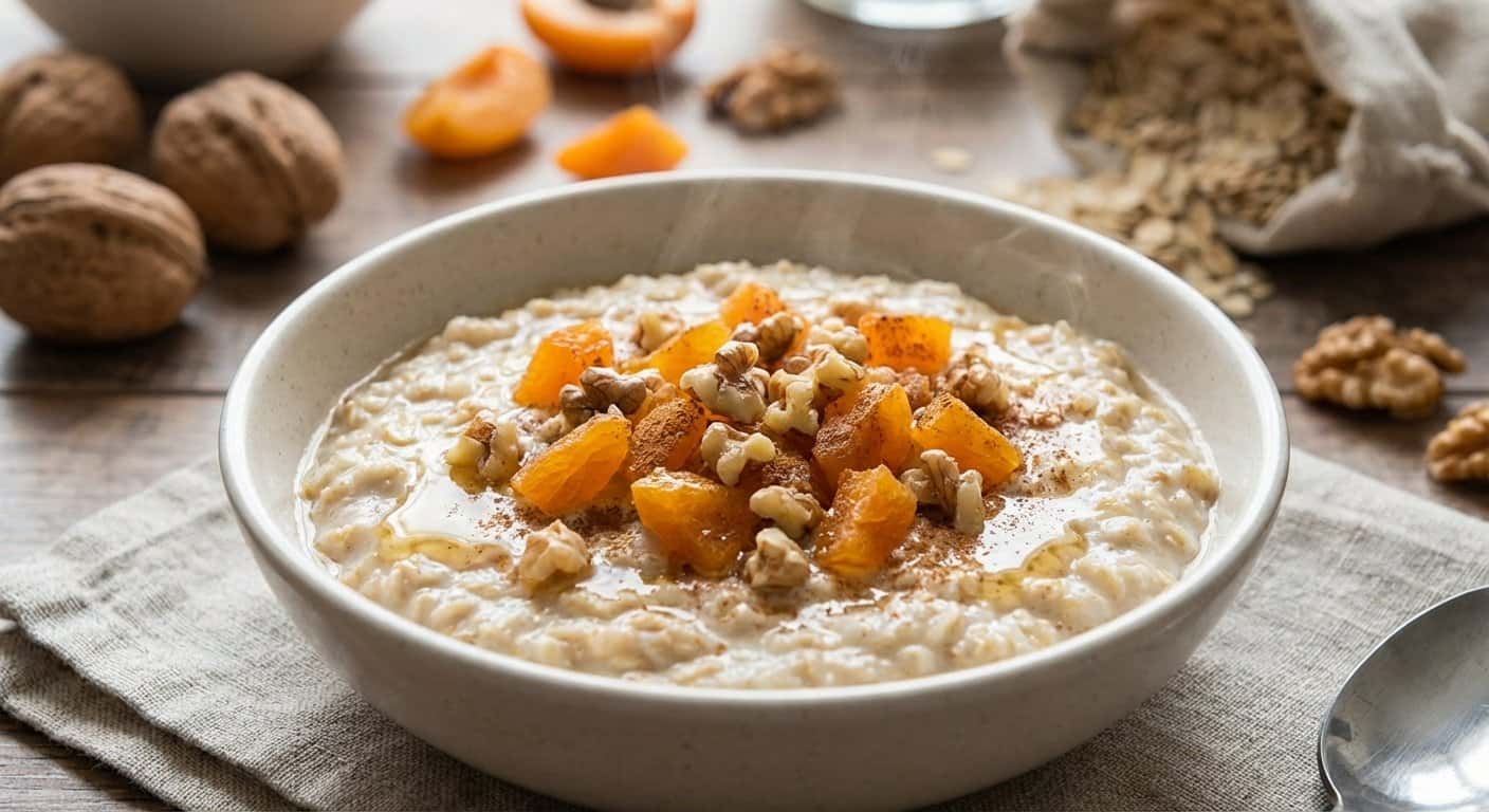 Porridge de Avena con Albaricoque y Nuez
