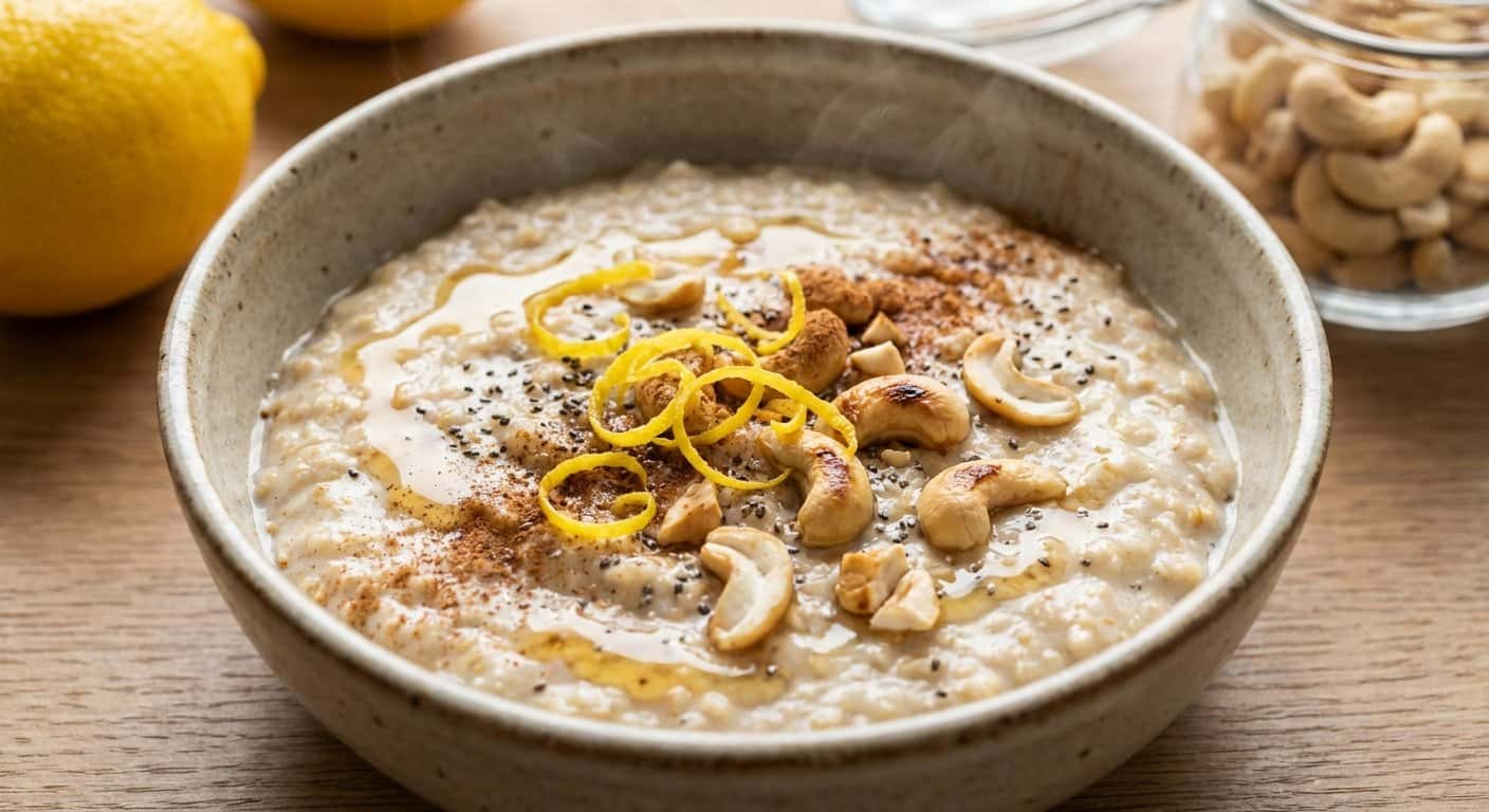 Porridge de Avena con Limón y Anacardo