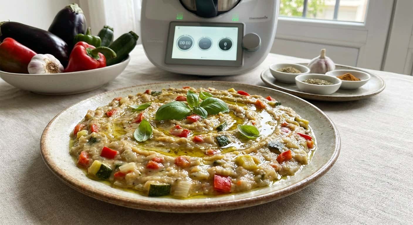 Puré de Berenjena a la Jardinera en Thermomix