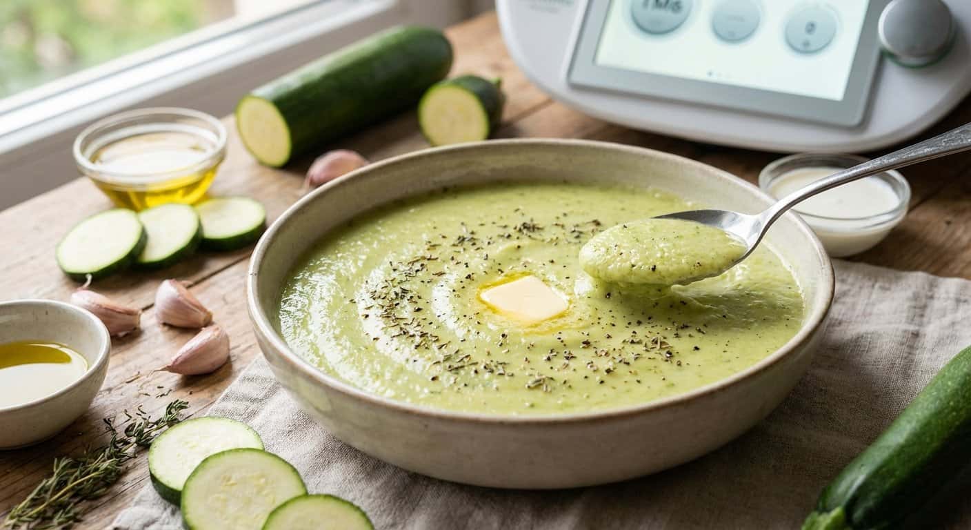 Puré de calabacín a la provenzal en Thermomix