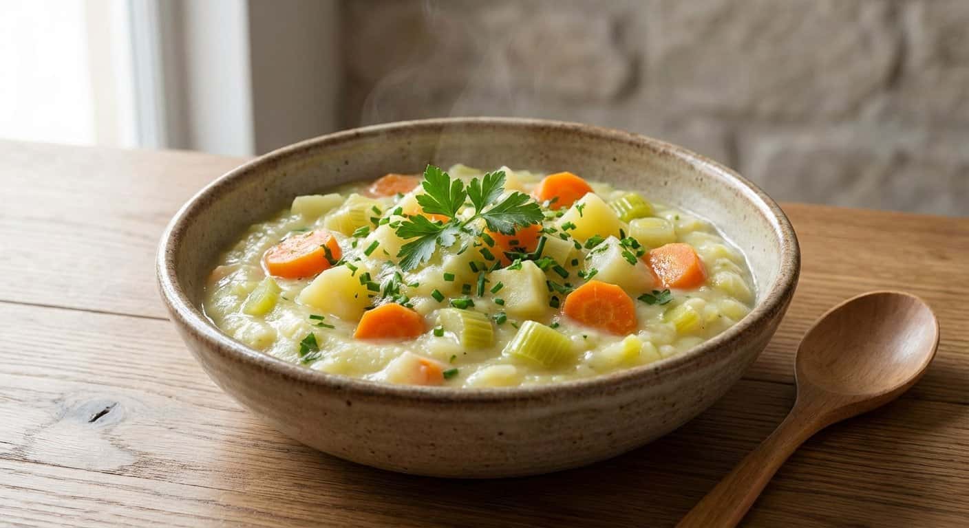 Puré de Puerro a la Jardinera en Thermomix