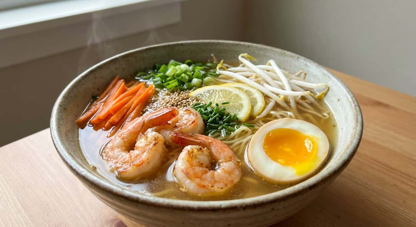 Ramen Ponzu de Gambas con Zanahoria