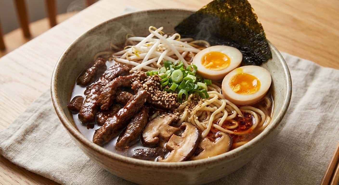 Ramen Teriyaki de Ternera con Shiitake