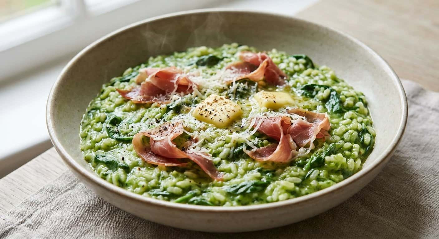 Risotto de Espinacas con Jamón