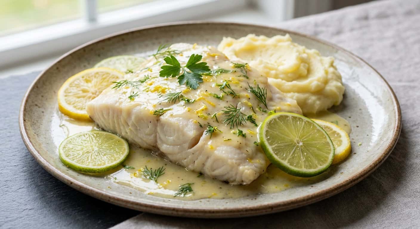 Rodaballo al vapor con beurre blanc cítrico