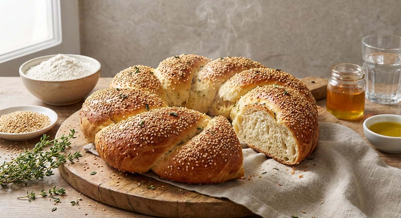 Rosca de Pan con Sésamo y Tomillo