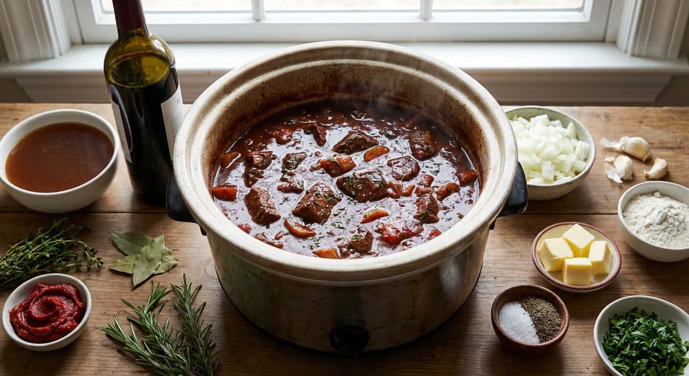 Salsa de Vino Tinto para Estofados en Slow Cooker