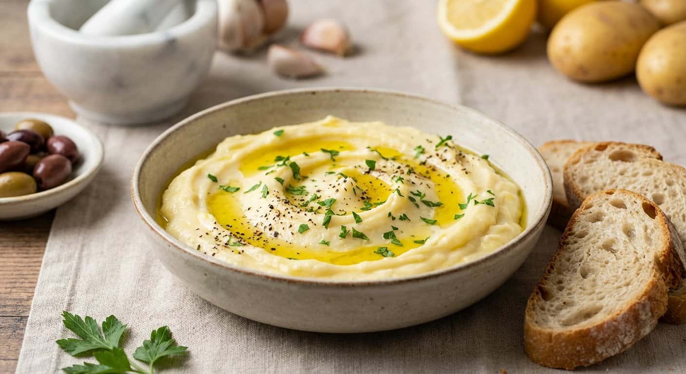 Salsa Skordalia Tradicional Griega