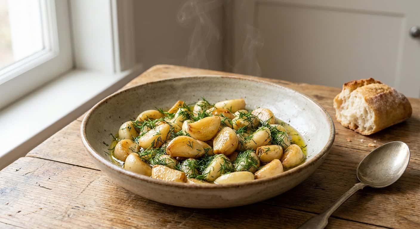 Salteado de Ajo con Ajo y Eneldo