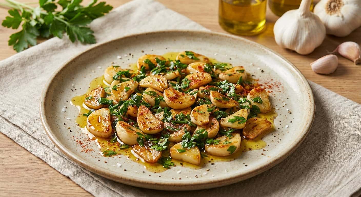 Salteado de Ajo con Perejil