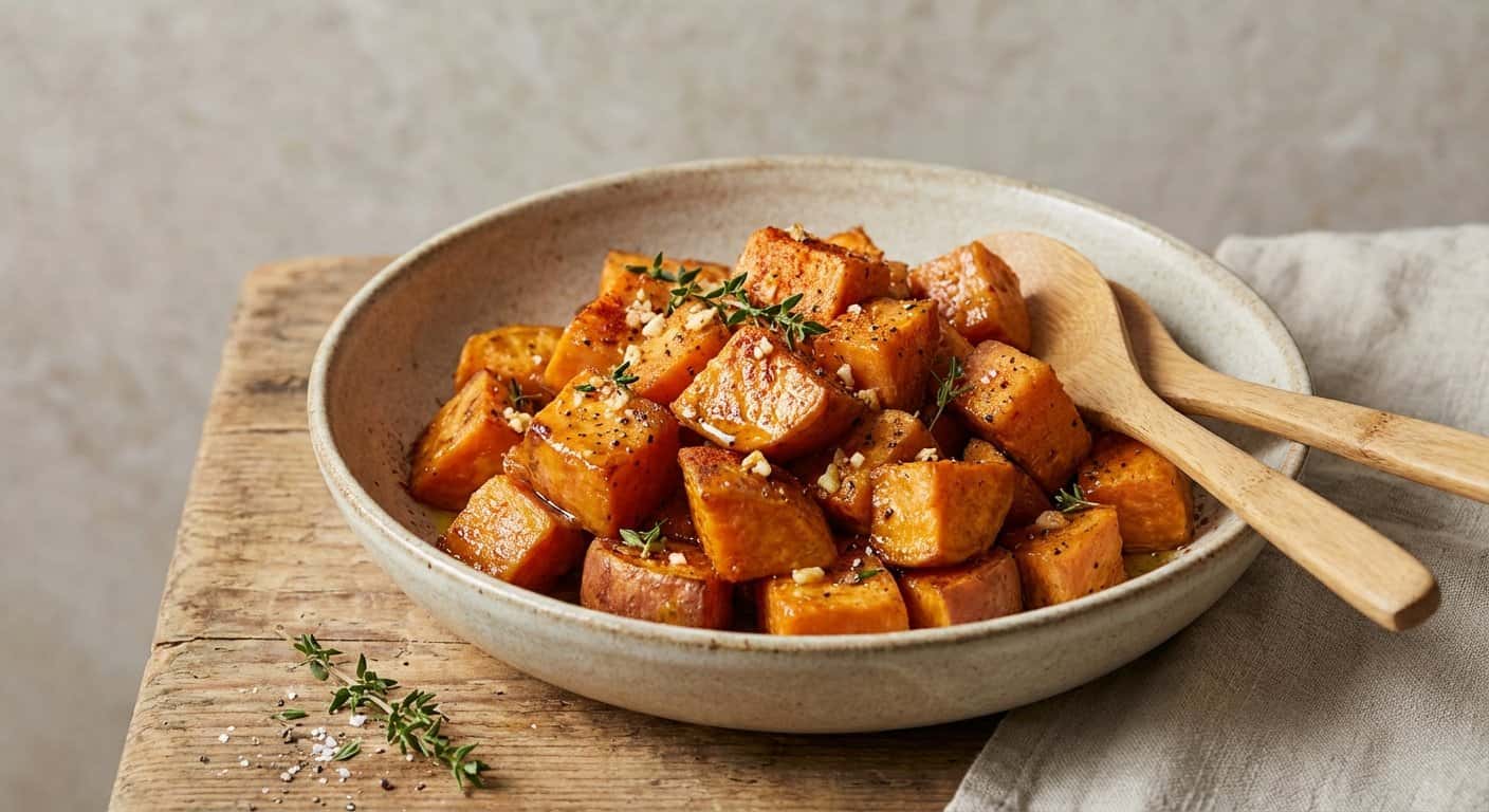 Salteado de Boniato con Ajo y Tomillo