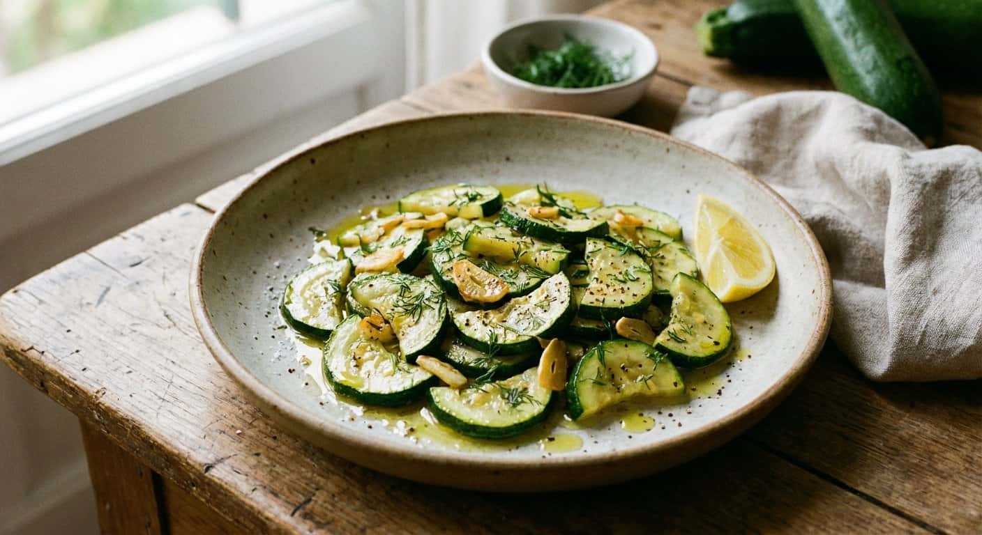 Salteado de Calabacín con Ajo y Eneldo