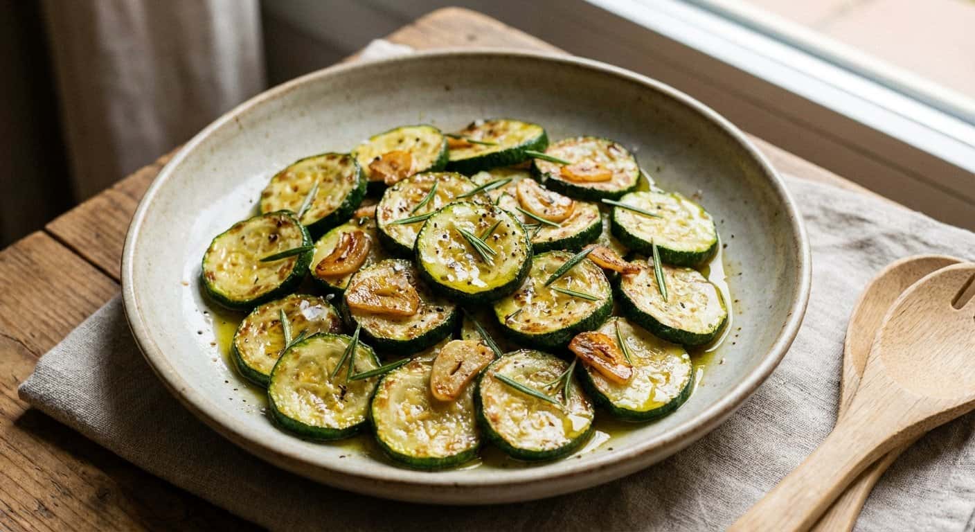 Salteado de Calabacín con Ajo y Romero