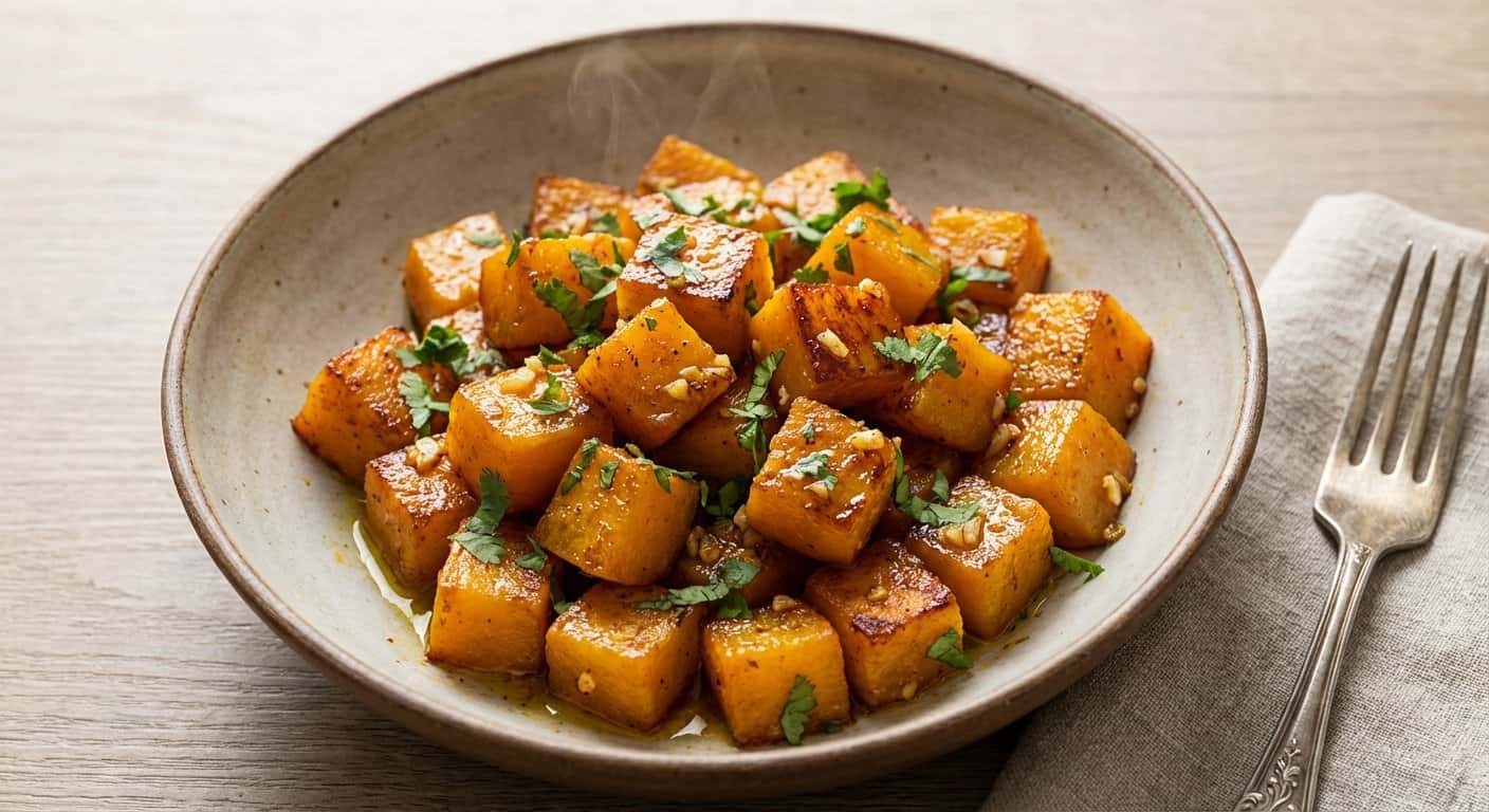 Salteado de Calabaza con Ajo y Cilantro