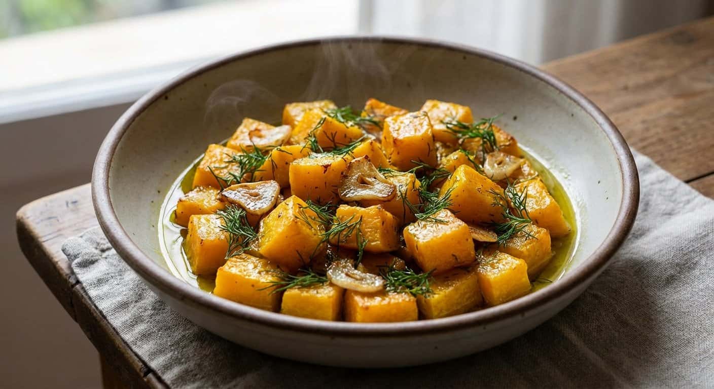 Salteado de Calabaza con Ajo y Eneldo