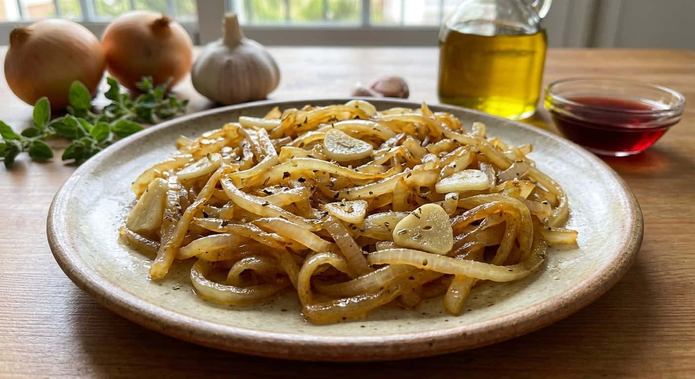 Salteado de Cebolla con Ajo y Orégano