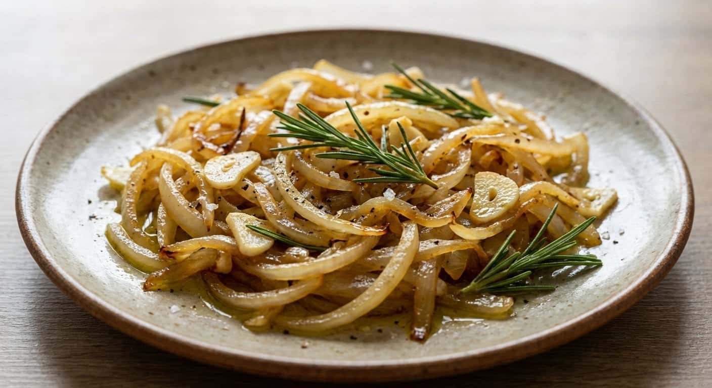 Salteado de Cebolla con Ajo y Romero