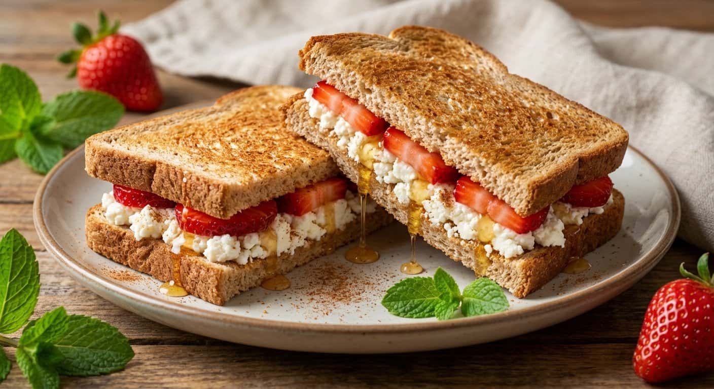Sandwich de Queso Fresco y Fresa