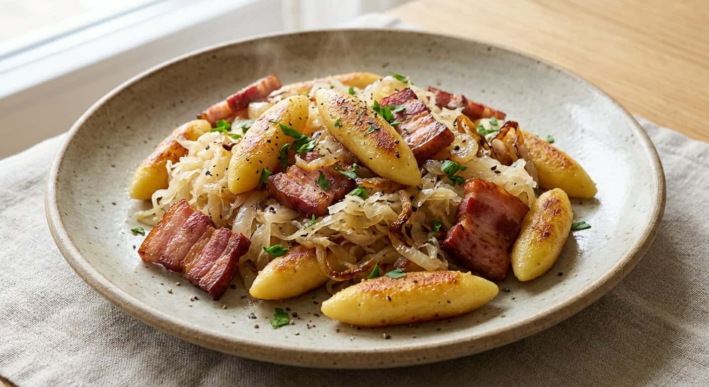 Schupfnudeln con Chucrut y Tocino