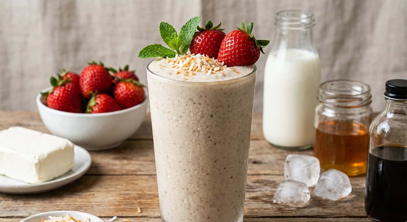 Smoothie de Fresa con Queso Crema