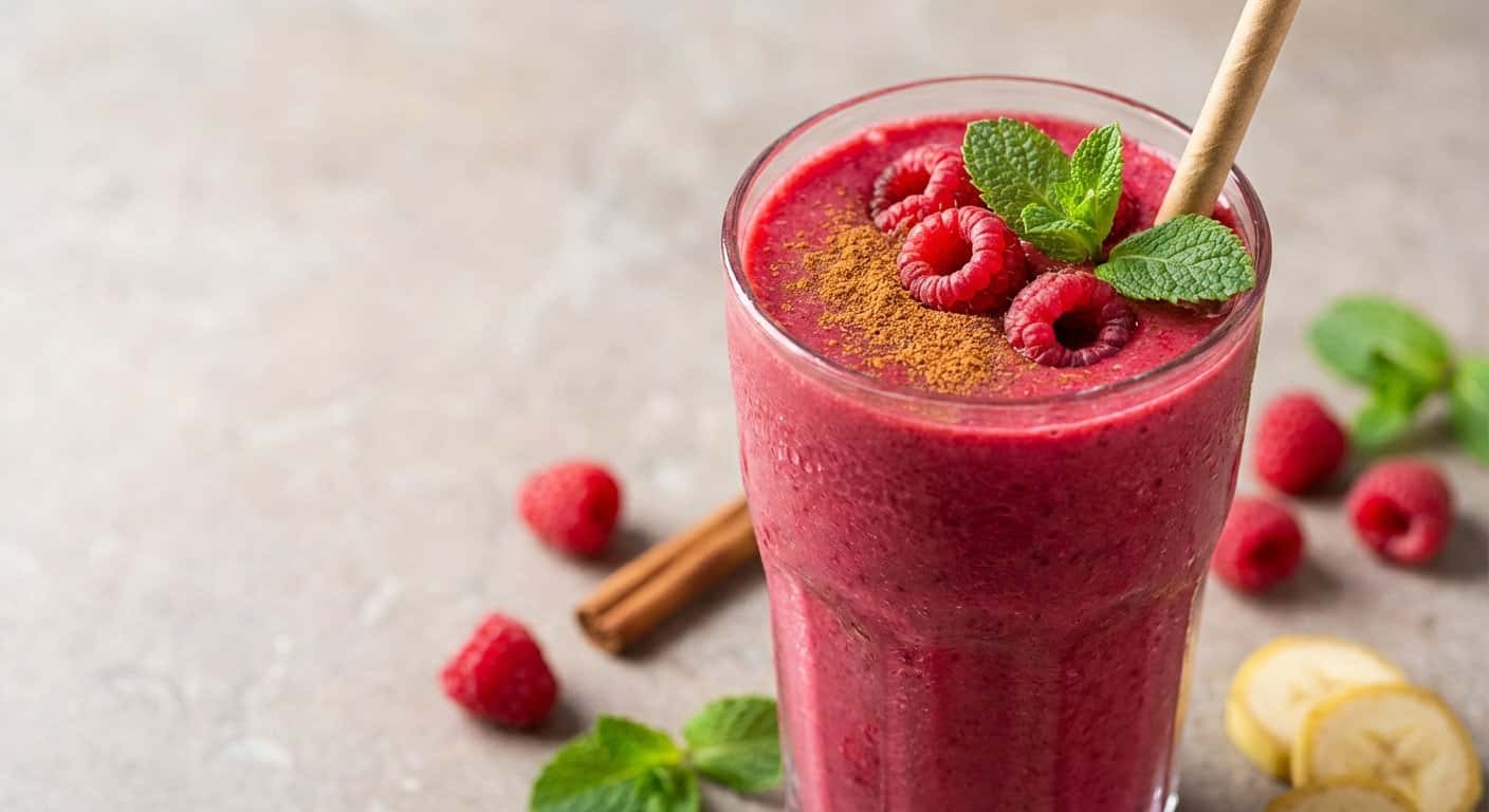 Smoothie Energético de Frambuesa y Canela