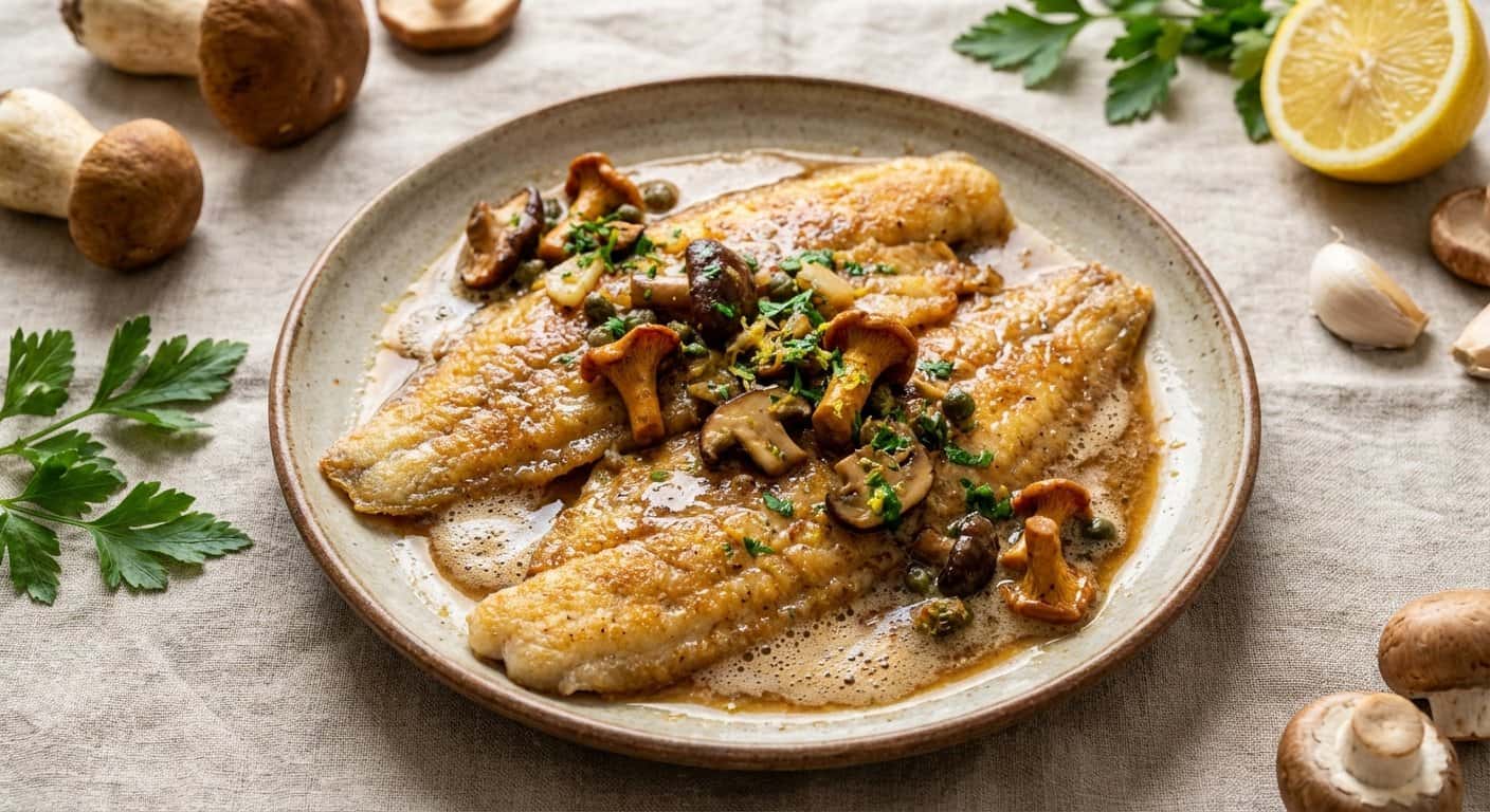 Sole Meunière del Sudoeste con Setas