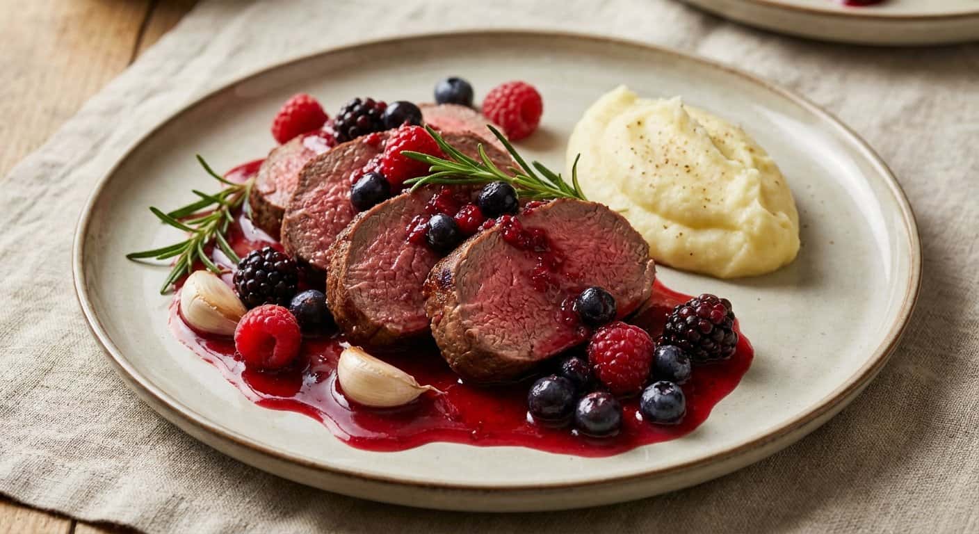 Solomillo de Venado con Frutos Rojos