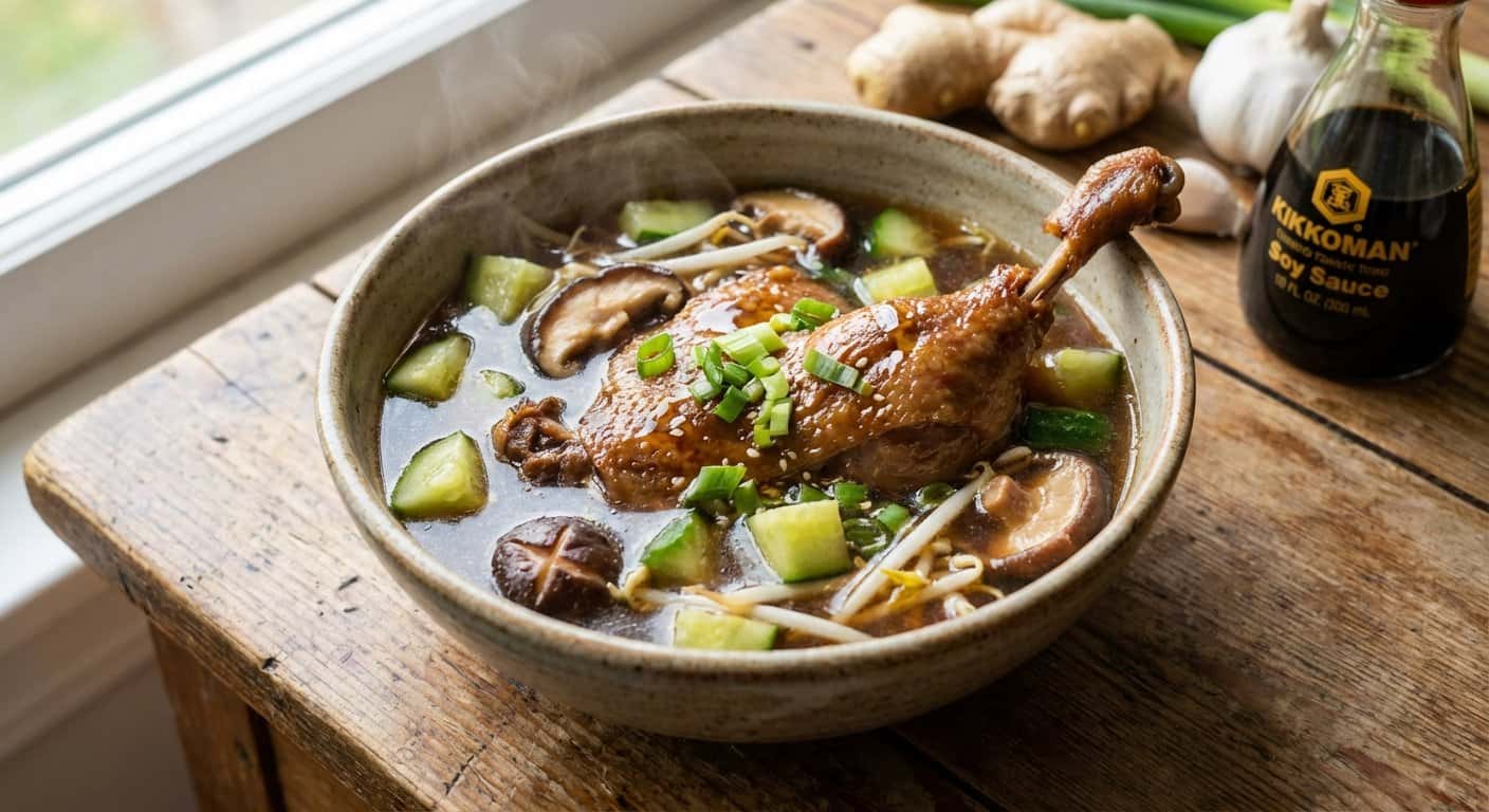 Sopa Cantonesa de Pato con Pepino