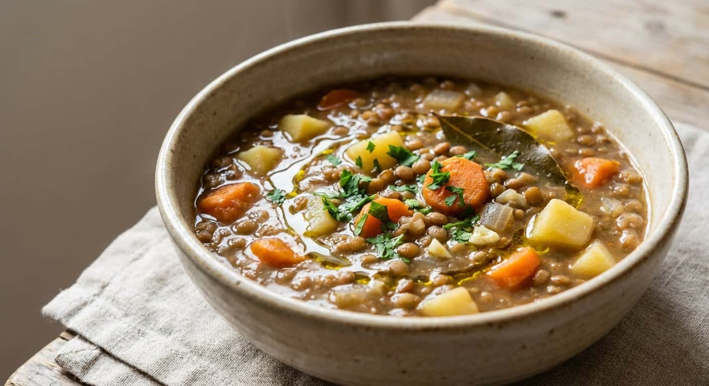 Sopa de Lentejas con Zanahoria en Slow Cooker