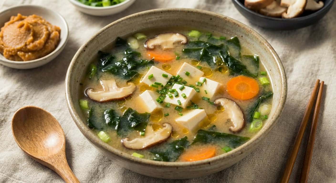 Sopa de Miso Vegana