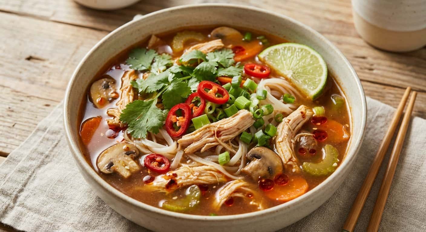 Sopa de Pollo Asiática Picante