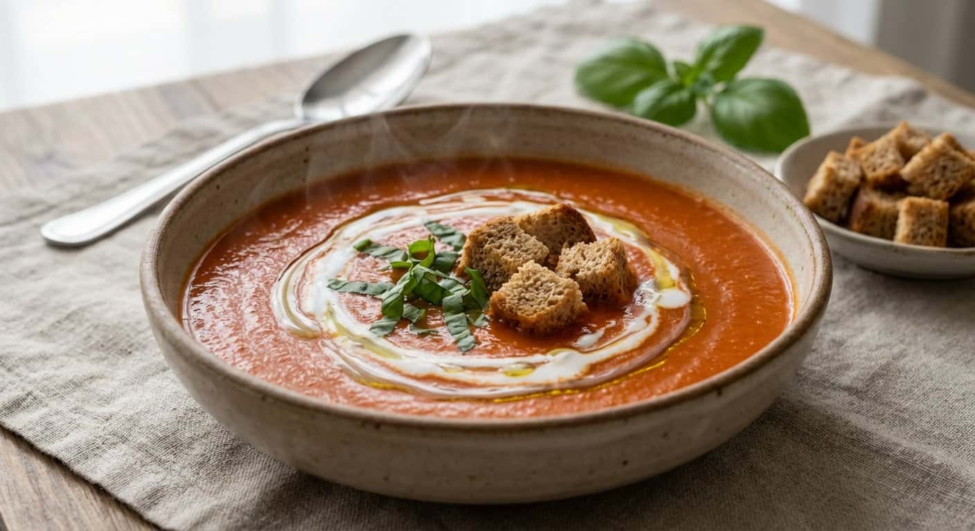 Sopa de Tomate Vegana Cremosa