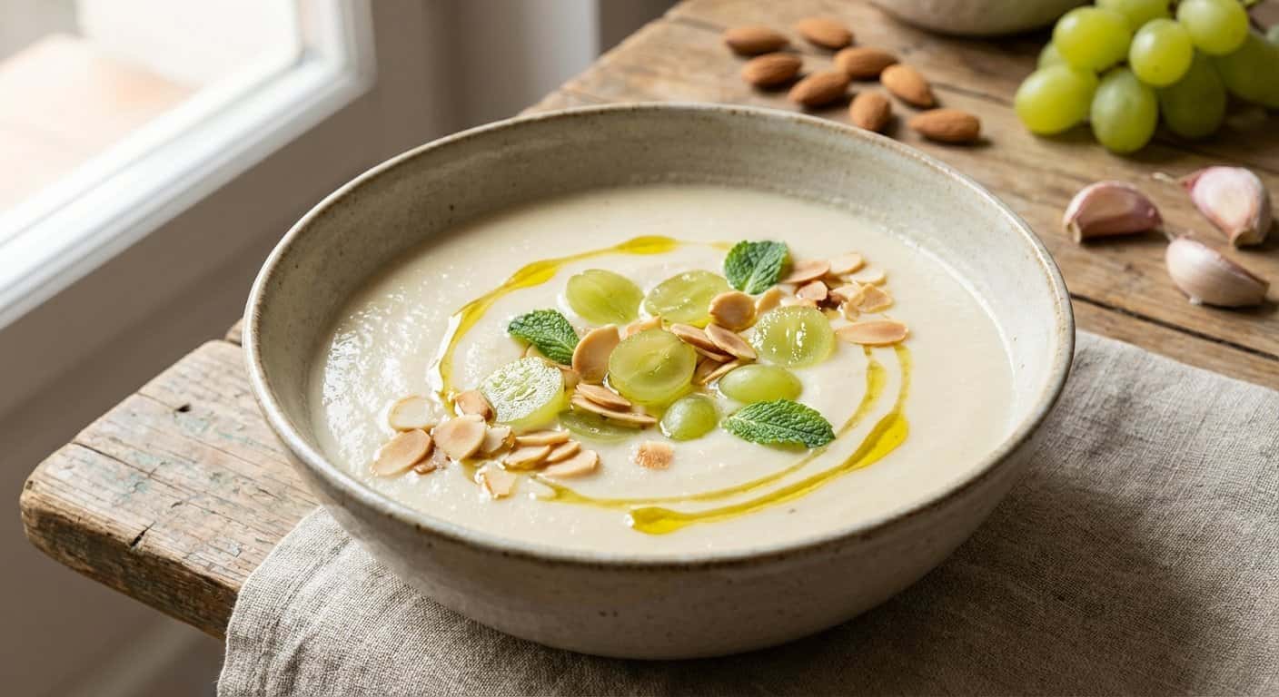 Sopa Fría de Almendras con Uvas