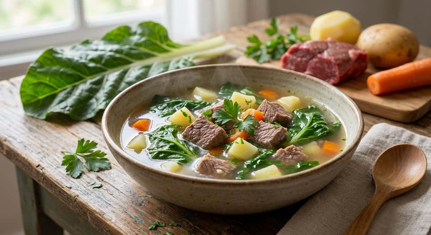 Sopa Ligera de Ternera con Acelgas