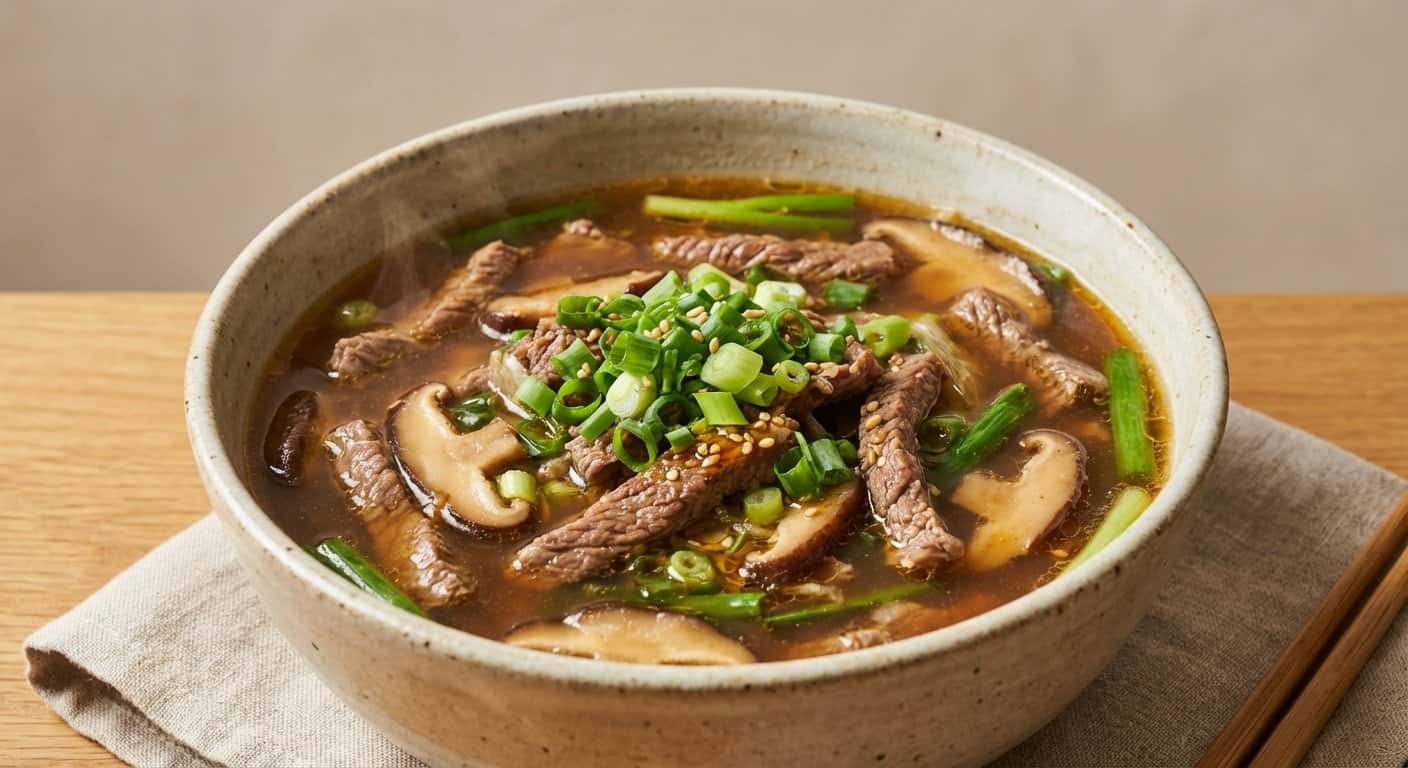 Sopa Shanghainesa de Ternera con Cebollino