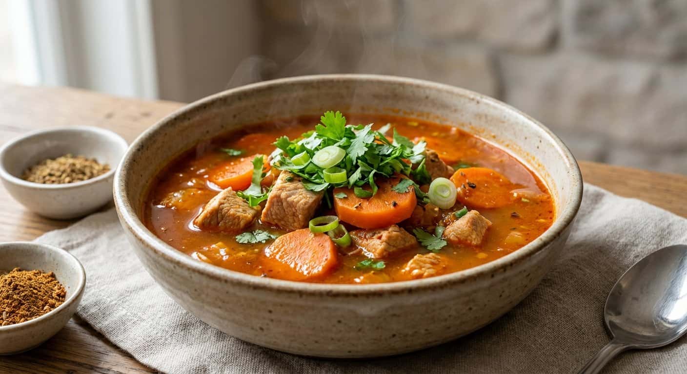 Sopa Xinjiang de Cerdo con Zanahoria