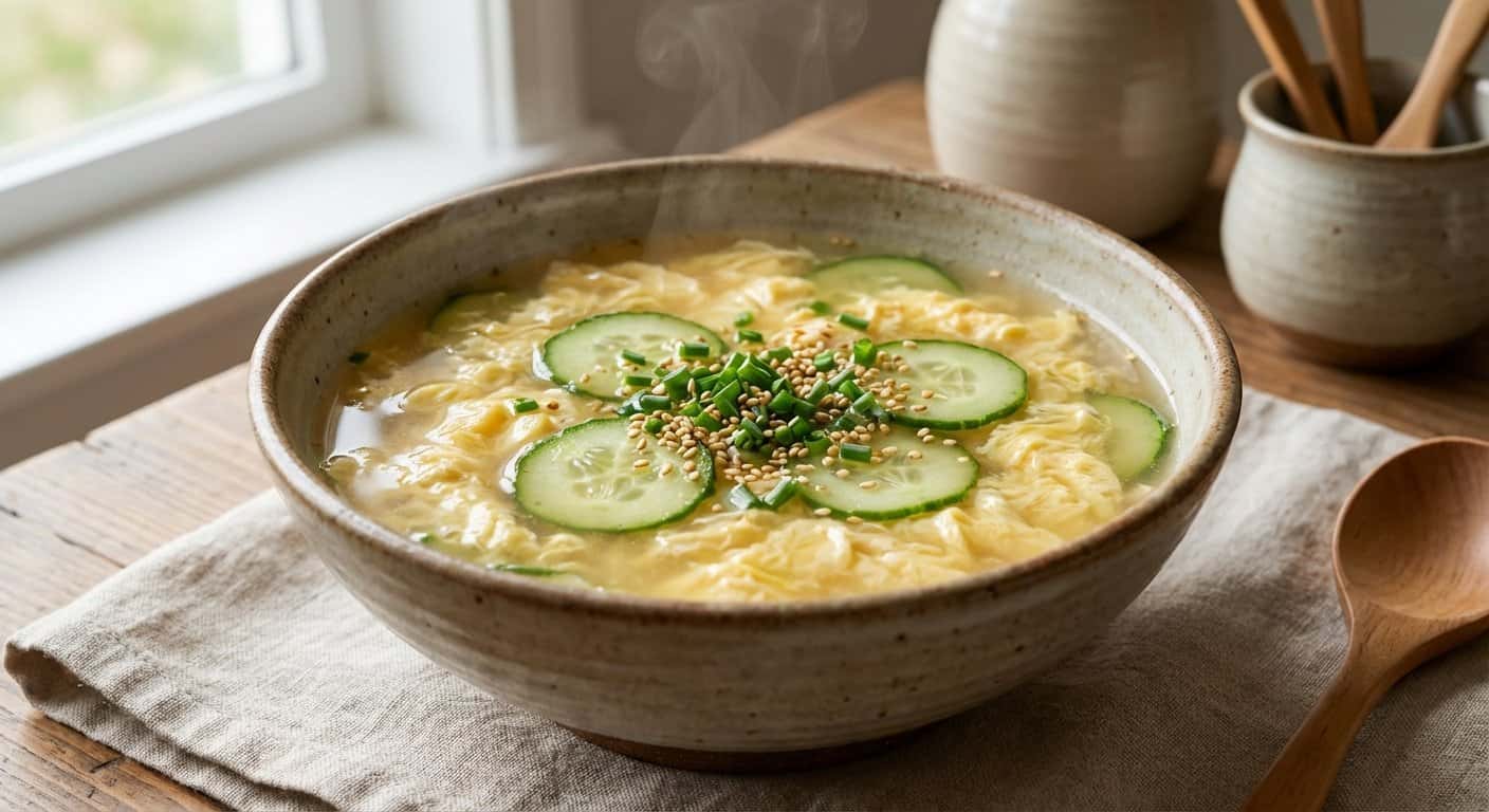 Sopa Yunnan de Huevo con Pepino