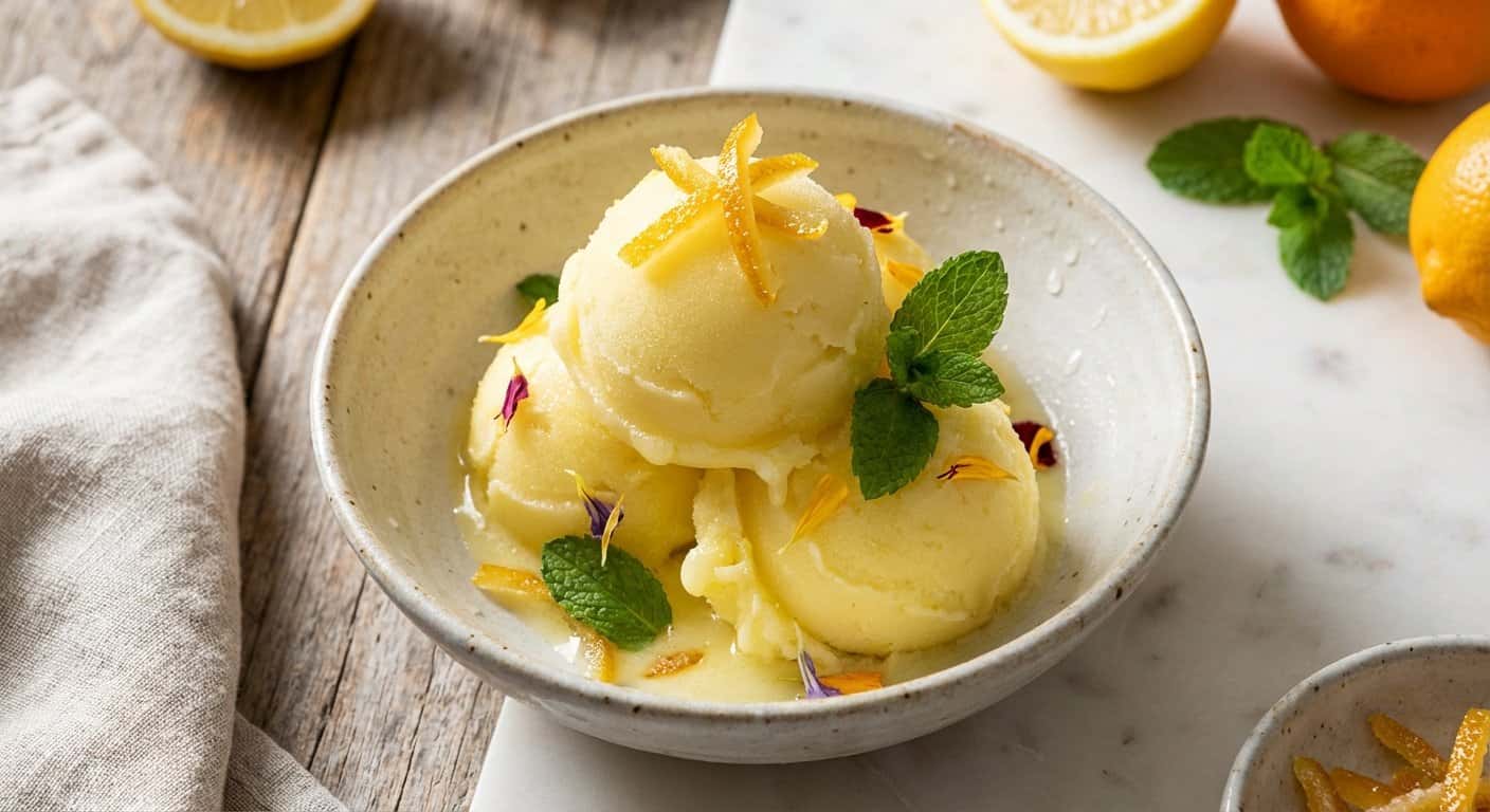 Sorbete de cítricos y yuzu