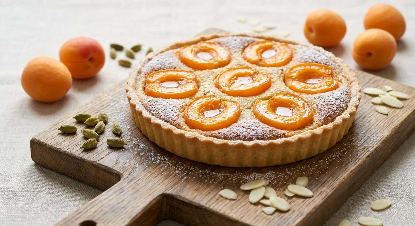 Tarta de albaricoque y cardamomo