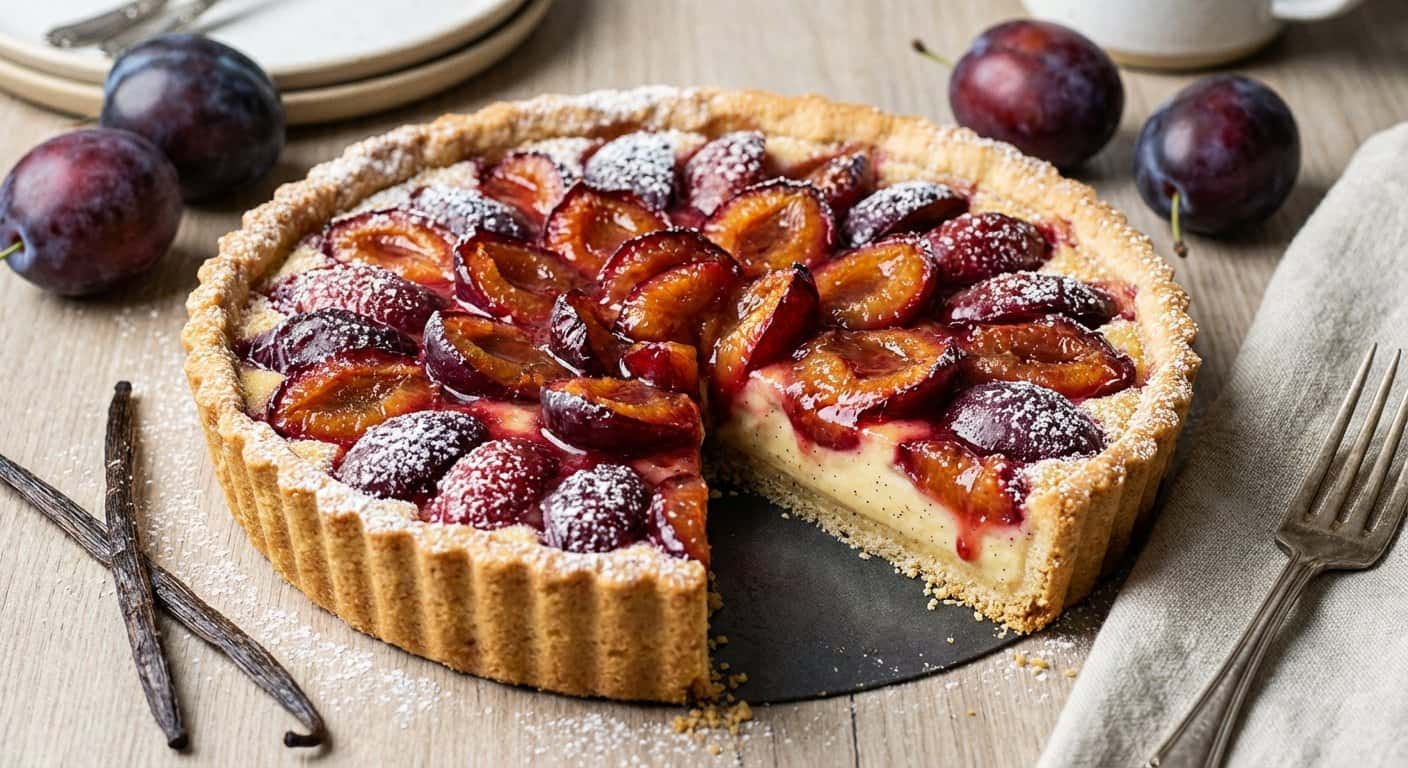 Tarta de Ciruela y Vainilla