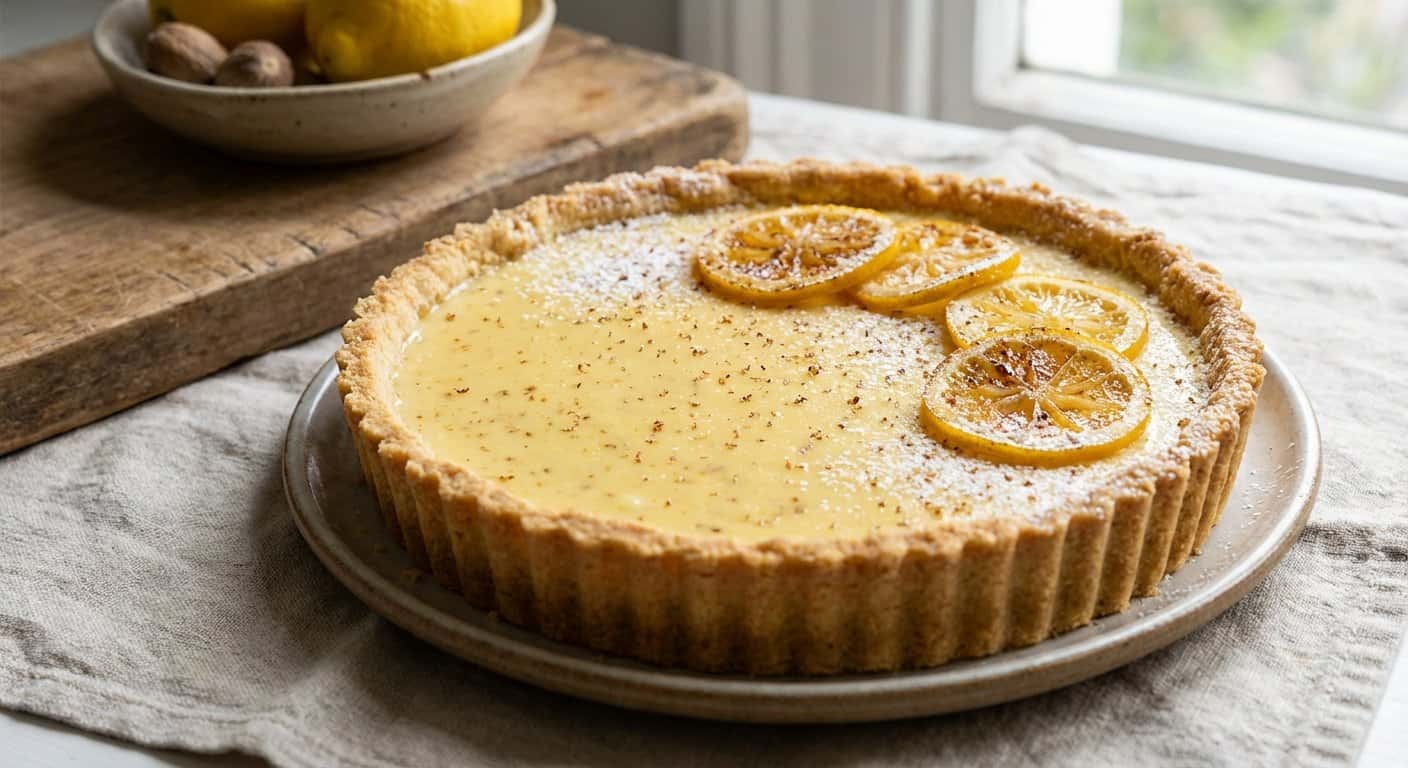 Tarta de limón y nuez moscada