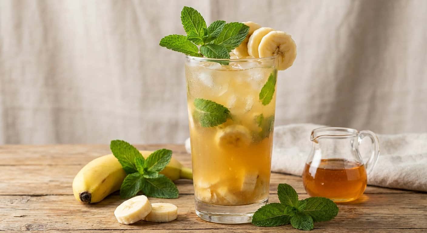 Té Frío de Hierbabuena y Plátano