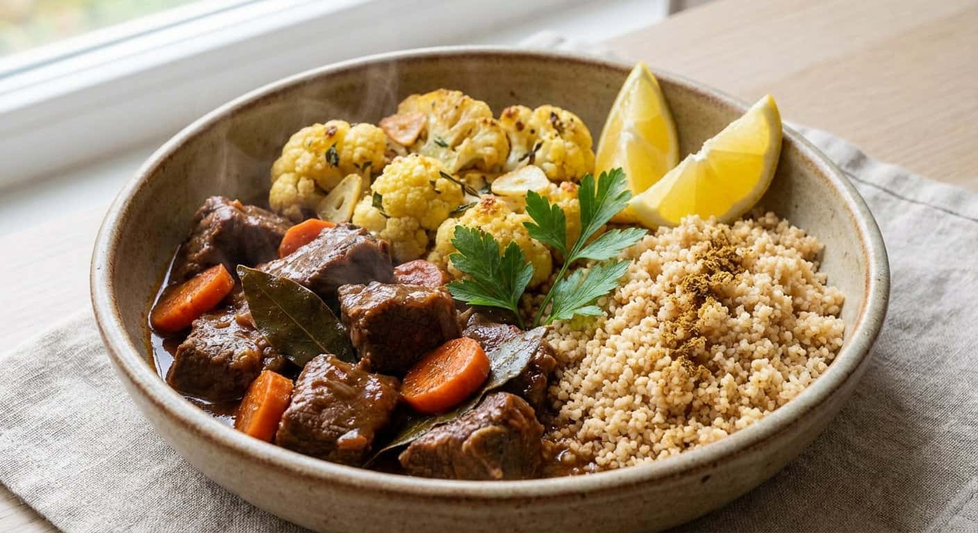 Ternera al Casera con Coliflor y Cuscús Integral