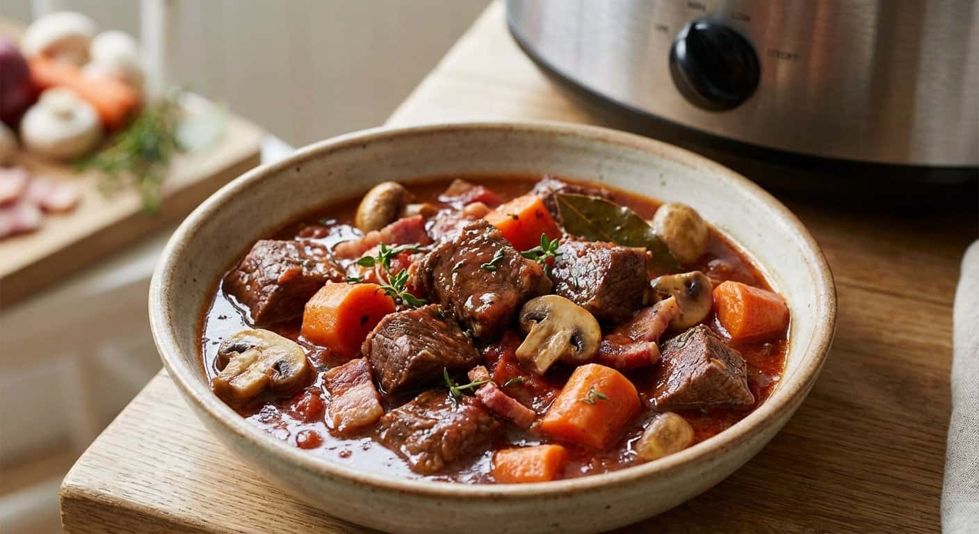 Ternera Bourguignon con Tomate en Slow Cooker
