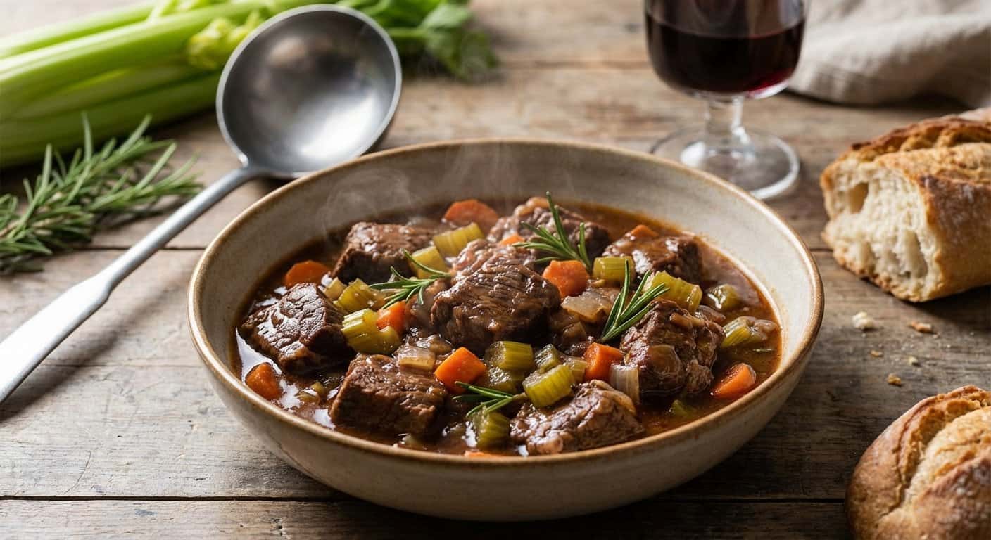 Ternera Guisada Ligera con Apio y Romero