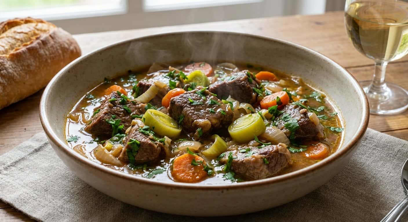 Ternera Guisada Ligera con Puerro y Perejil