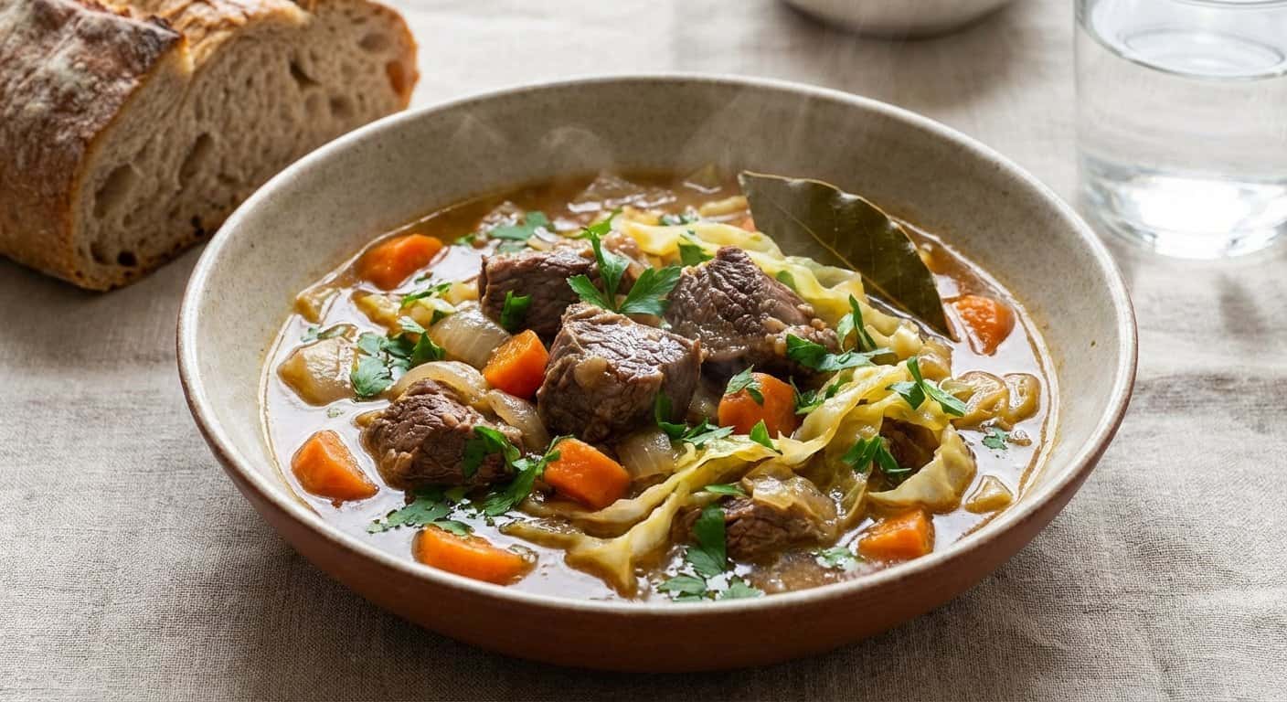 Ternera Guisada Ligera con Repollo y Perejil