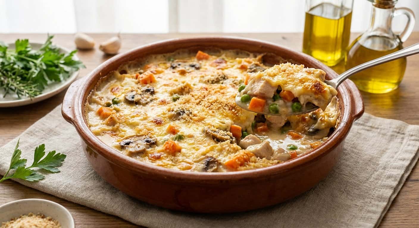 Torta de Nata con Pollo y Verduras