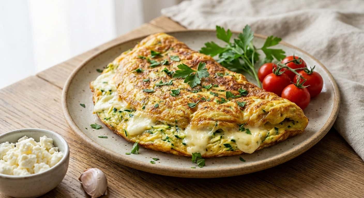 Tortilla de Calabacín y Queso Fresco